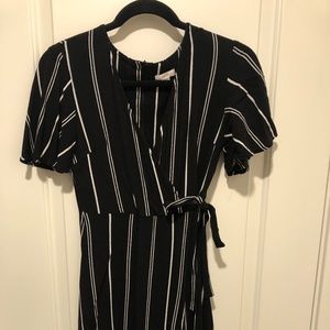 Xhilaration black and white striped mini dress